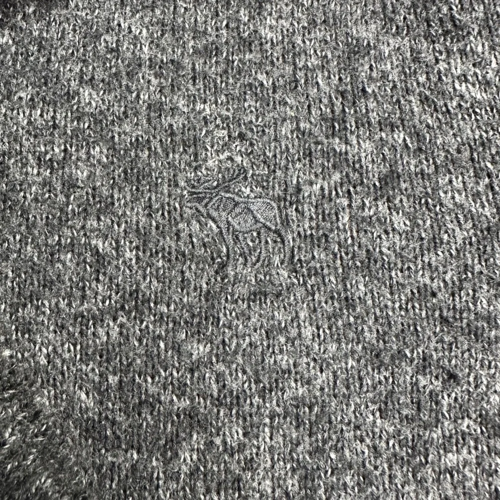 Abercrombie Fitch Men Gray Heathered Knit Shawl‎ Collar Button Hooded Sweater M - Picture 7 of 9